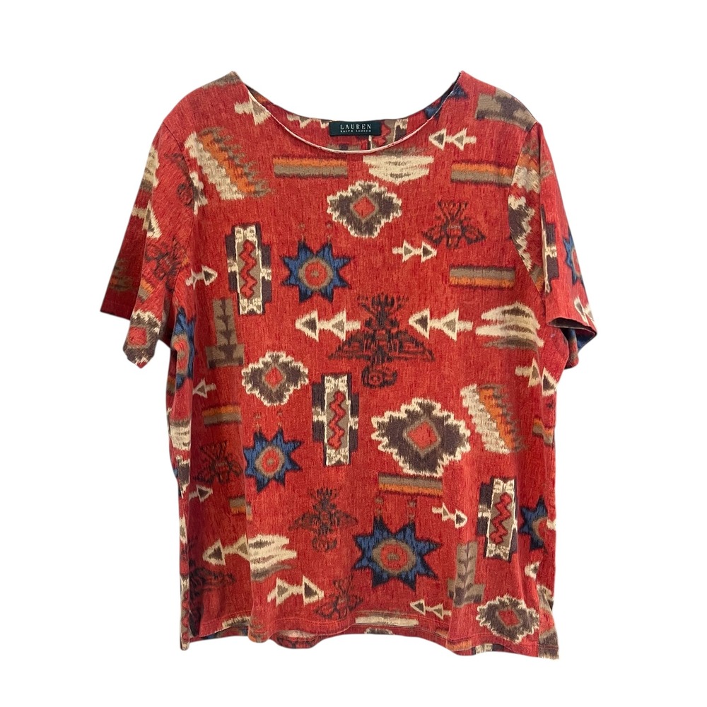 Lauren Ralph Lauren Burnt Orange
Southwestern Aztec Print TShirt